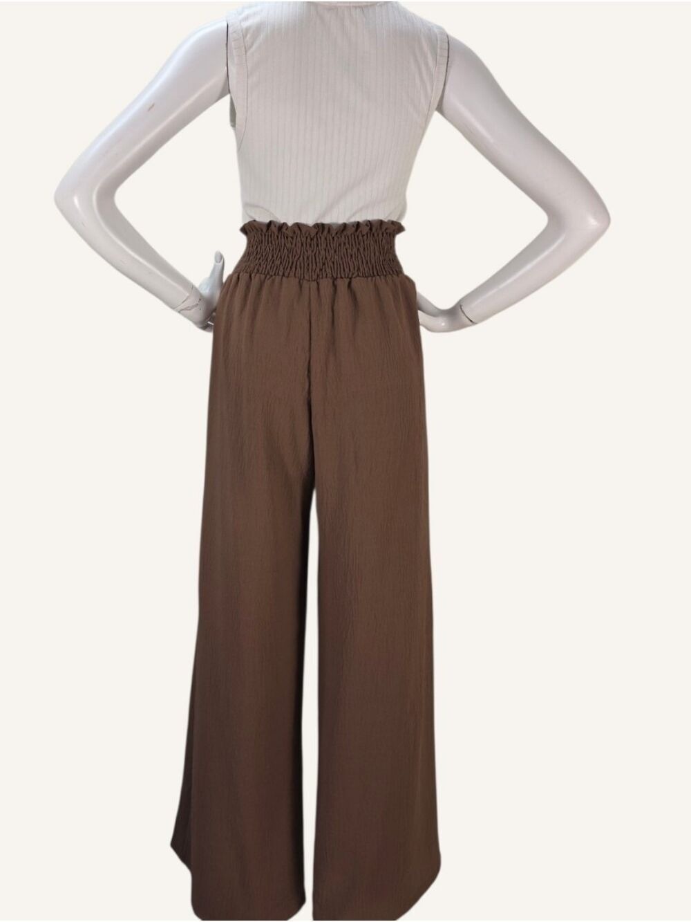 Michelle Mae Cocoa Smocked Wide Leg Palazzo Pants Medium NWOT - Picture 4 of 9